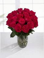 Ramo de rosas fucsia My Store 3 en un jarrón de cristal, ideal para arreglos florales y decoración de eventos.