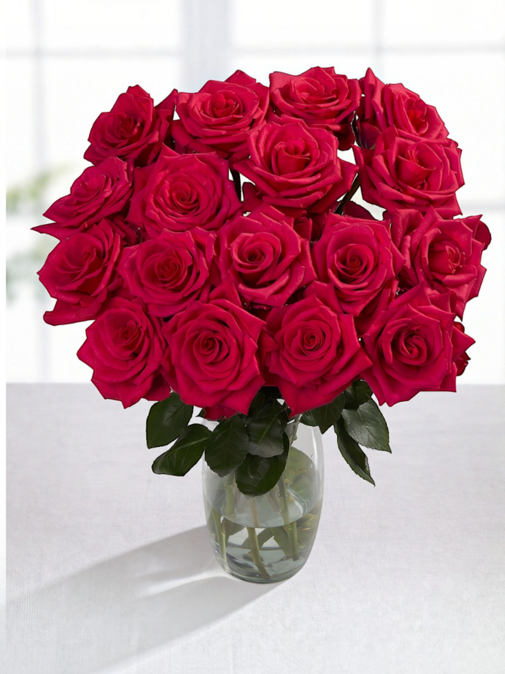 Ramo de rosas fucsia My Store 3 variedad Hot Explorer en florero de cristal para arreglos florales y eventos