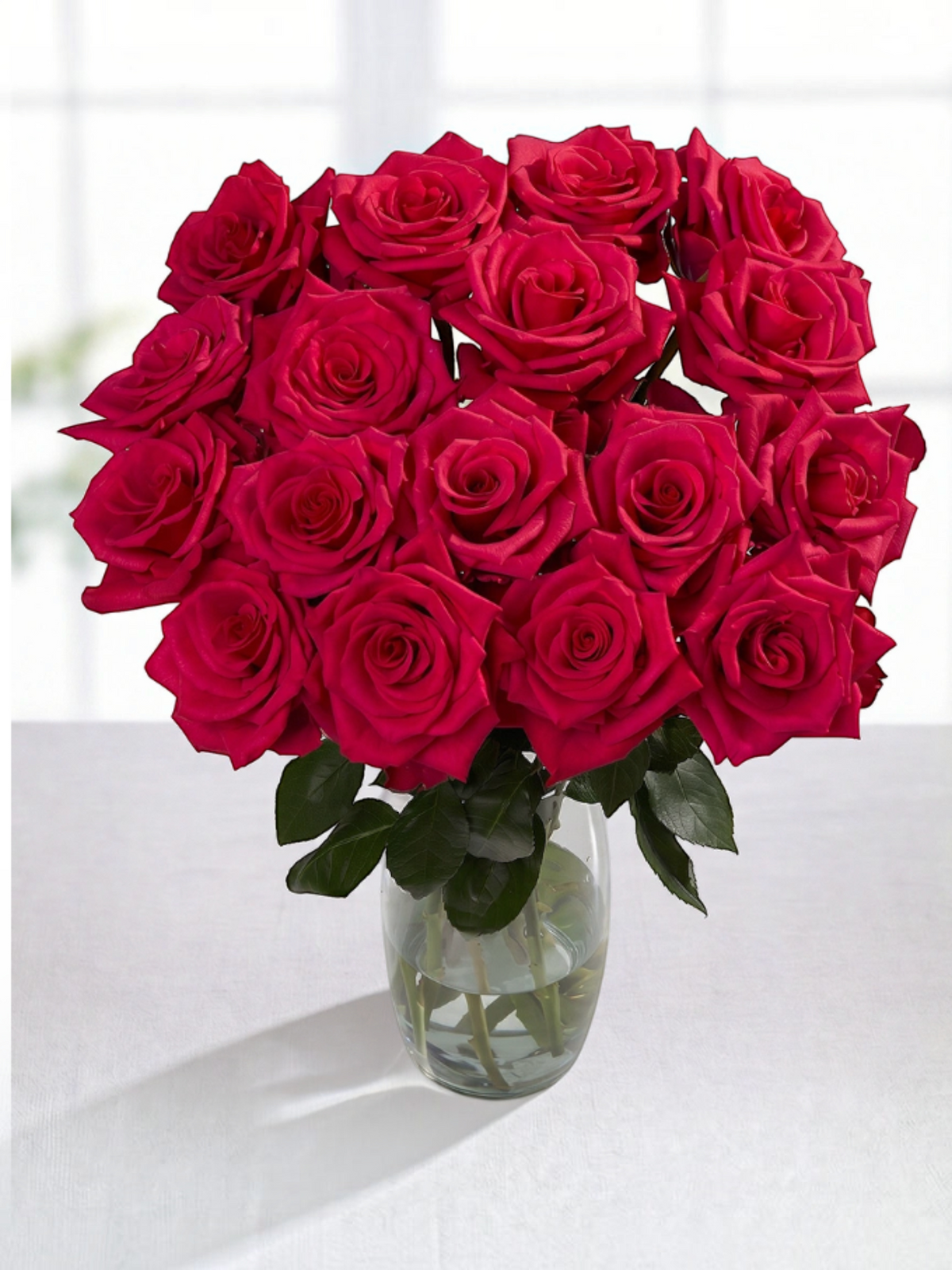 Ramo de rosas fucsia My Store 3 variedad Hot Explorer en florero de cristal para arreglos florales y eventos